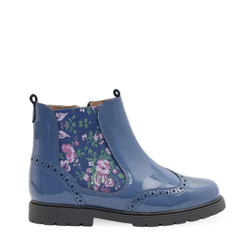 Start-Rite Chelsea, Dusty blue patent girls zip ankle boots 1724_2