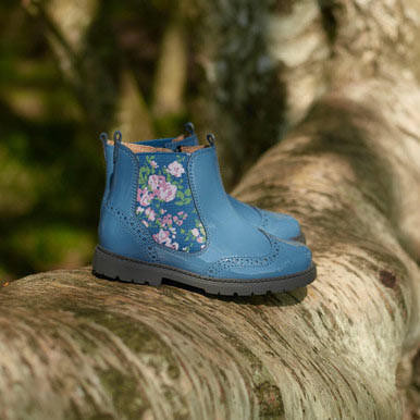 Start-Rite Chelsea, Dusty blue patent girls zip ankle boots 1724_2