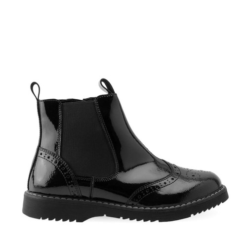 Chelsea, Black patent girls zip-up ankle boots - Start-Rite