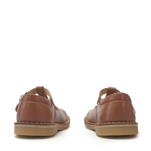 Start-Rite Lottie, Tan leather classic t-bar buckle shoes 5184_0