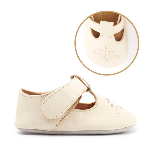 Start-Rite Rhyme, Cream leather baby T-bar pre-walking pram shoes 0231_4