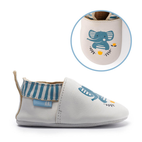 Start-Rite Fable, Grey leather elephant baby pram shoes 0230_4