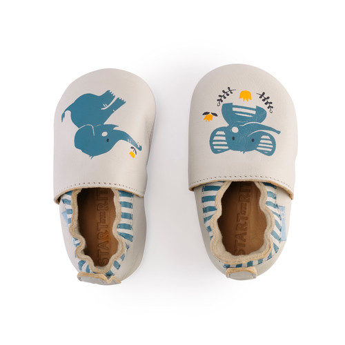 Start-Rite Fable, Grey leather elephant baby pram shoes 0230_4