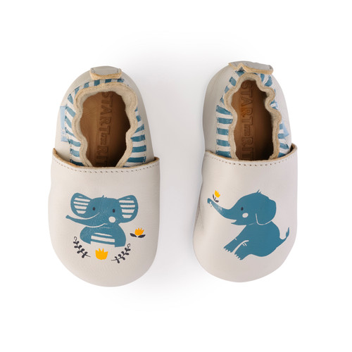 Start-Rite Fable, Grey leather elephant baby pram shoes 0230_4