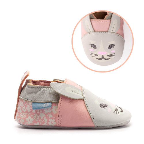 Start-Rite Fable, Grey leather bunny baby pram shoes 0230_6
