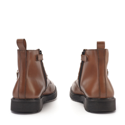 Start-Rite Icon, Tan leather girls zip-up Angry Angels boots 3520_0