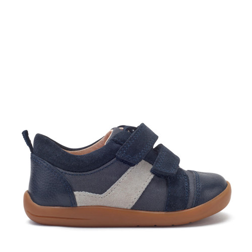 Start-Rite Maze, Navy blue suede/canvas casual rip-tape first walking shoes 0818_9