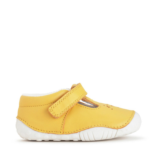 Start-Rite Tumble, Yellow leather rip-tape t-bar pre-walkers 0761_0