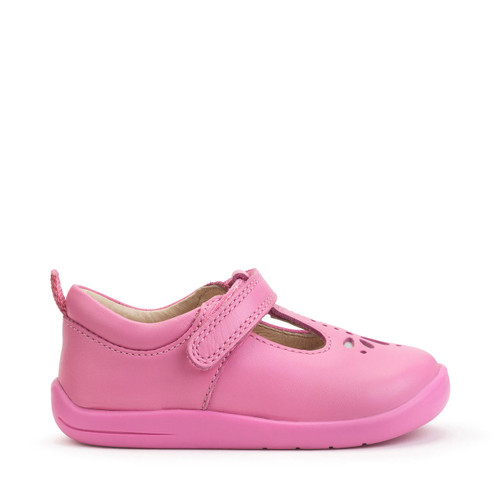 Start-Rite Puzzle, Rose pink leather girls rip-tape first walking shoes 0779_16