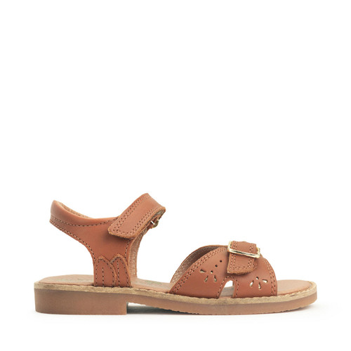 Start-Rite Holiday, Tan leather girls rip-tape sandals 5201_20