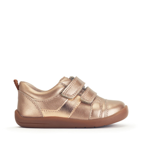 Start-Rite Maze, Rose gold leather casual rip-tape girls first walking shoes 0818_26