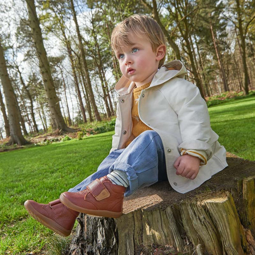 Start-Rite Totter, Tan leather rip-tape first ankle boots 0802_0