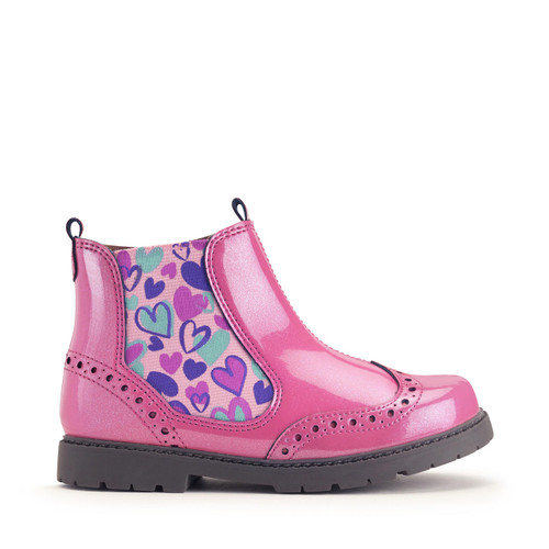Start-Rite Chelsea, Rose pink glitter patent girls zip-up ankle boots 1727_16