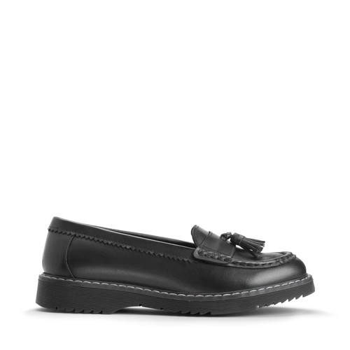 Start-Rite Infinity, Black leather slip-on girls school shoes 3523_7