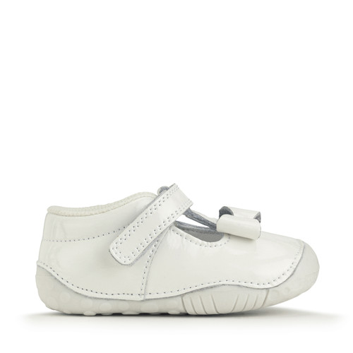 Start-Rite Shoes Wiggle, White patent girls t-bar pre-walker shoes