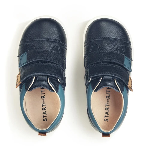 Start-Rite Shoes Playhouse, Navy leather rip-tape first walking shoes 0826_9