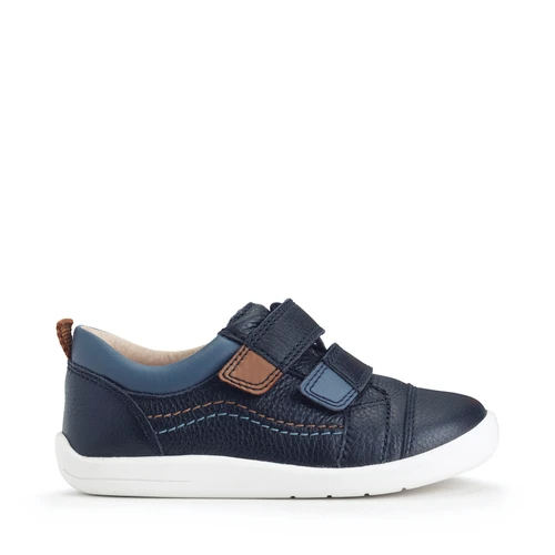 Start-Rite Shoes Playhouse, Navy leather rip-tape first walking shoes 0826_9