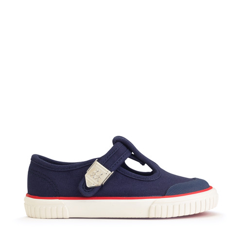 Start-Rite Shoes Anchor, Navy blue t-bar buckle canvas shoes