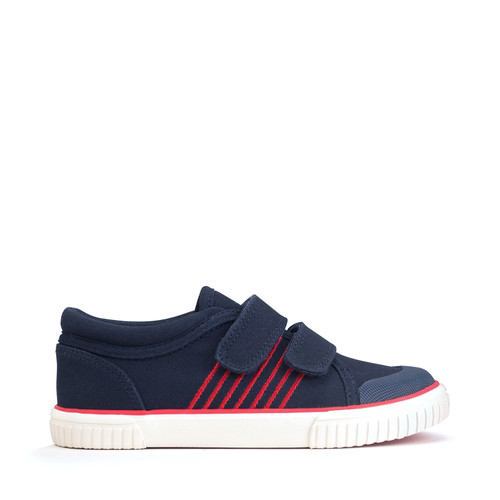 Start-Rite Shoes Sandy Beach, Navy boys and girls closed rip-tape canvas shoes