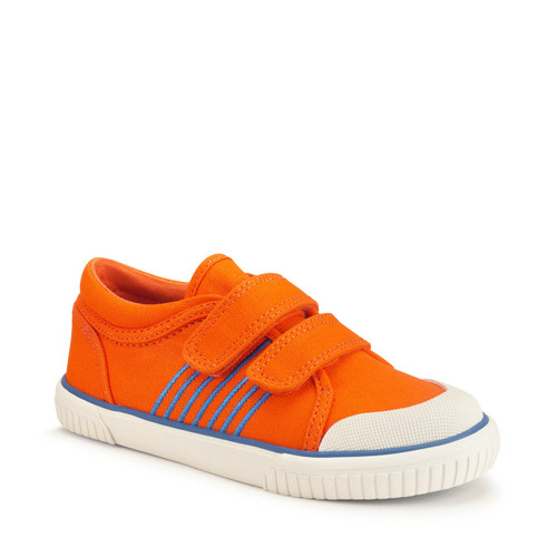 Start-Rite Shoes Sandy Beach, Orange closed rip-tape kids canvas shoes 
