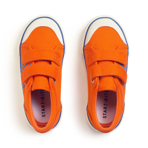 Start-Rite Shoes Sandy Beach, Orange closed rip-tape kids canvas shoes 