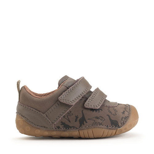 Start-Rite Shoes Roar, Taupe dino nubuck/leather rip-tape baby pre-walkers