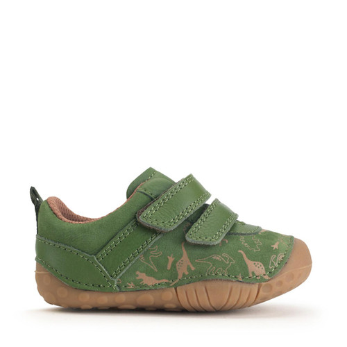 Start-Rite Shoes Roar, Khaki dino nubuck/leather rip-tape baby pre-walkers 
