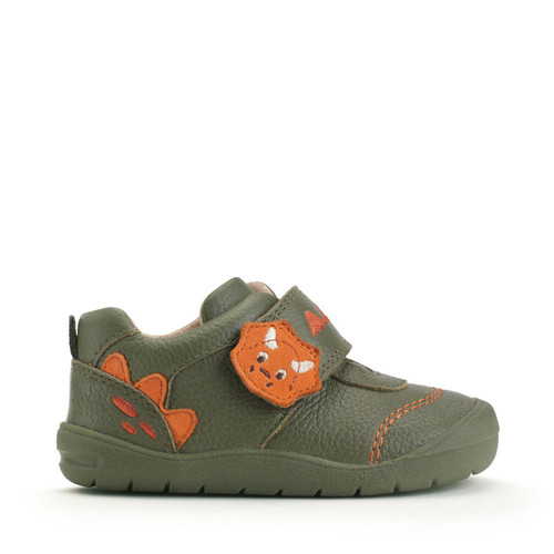 Start-Rite Dino Foot, Khaki leather / orange nubuck dino rip-tape first walking shoes 0829_5