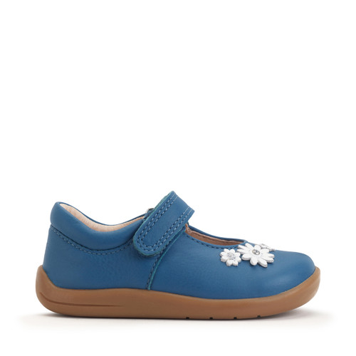 Start-Rite Shoes Fairy Tale, Blue leather girls rip-tape first walking shoes