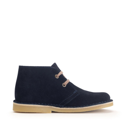 Start-Rite Shoes Colorado, Navy blue suede lace-up kids desert boots 