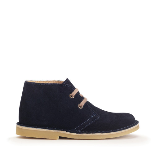 Start-Rite Shoes Colorado, Navy blue suede lace-up kids desert boots