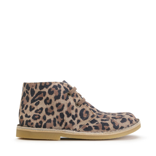 Start-Rite Shoes Colorado, Leopard nubuck lace-up girls desert boots