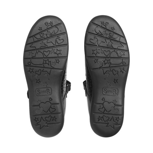Start-Rite Shoes Glisten, Black patent girls rip-tape school shoes 