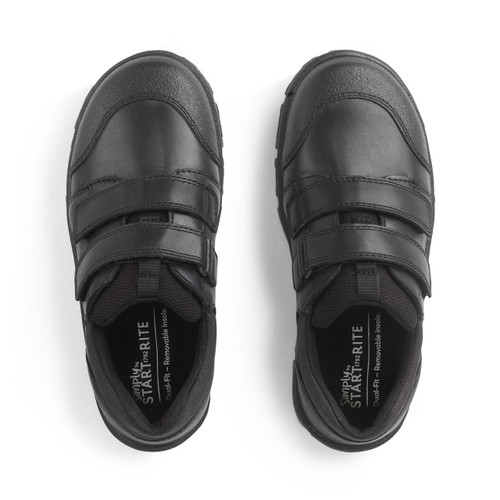 Start-Rite Shoes Topic, Black leather Simply by Start-Rite boys Dual-Fit rip-tape school shoes 