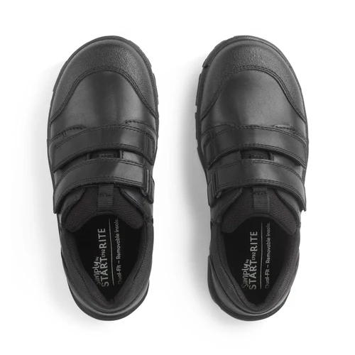 Start-Rite Shoes Topic, Black leather Simply by Start-Rite boys Dual-Fit rip-tape school shoes 2870_7