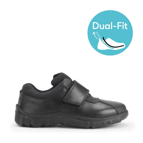 Start-Rite Shoes Atlas, Black leather Simply by Start-Rite boys rip-tape Dual-Fit school shoes 