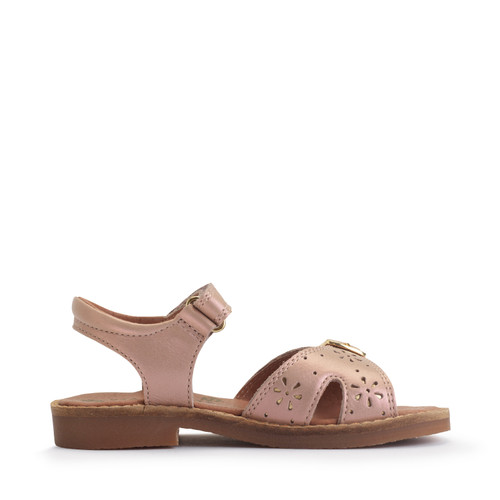 Start-Rite Holiday, Taupe pearlised leather girls rip-tape sandals 5201_15