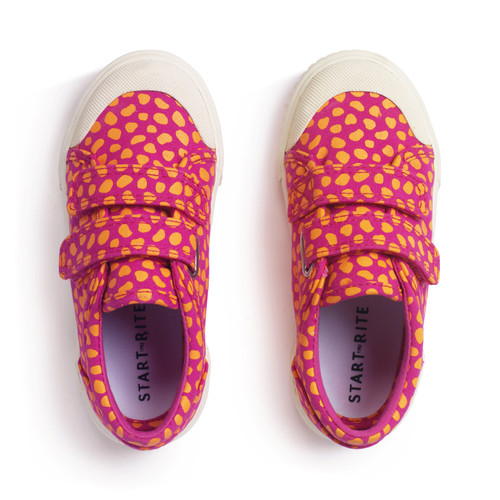 Start-Rite Kicks, Magenta/orange splash girls closed rip-tape canvas shoes 6212_6