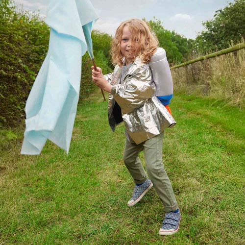 Start-Rite Kicks, Denim blue check kids closed rip-tape canvas shoes 6212_2