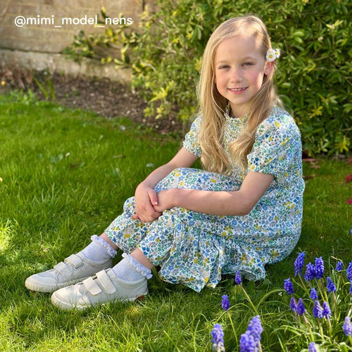 Start-Rite Sandy Beach, Silver glitter daisy girls closed rip-tape canvas shoes 6207_14
