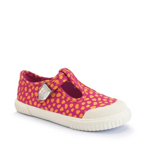 Start-Rite Skipper, Magenta/orange splash girls t-bar buckle canvas shoes 6211_6