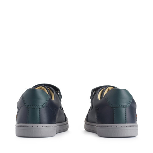 Start-Rite Explore, Navy blue/teal leather boys riptape pre-school shoes 1742_19