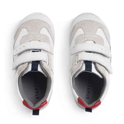 Start-Rite Tickle, White leather/suede riptape pre-school shoes 1731_14