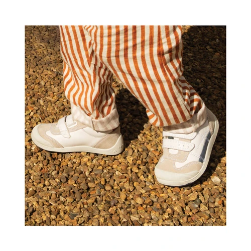 Start-Rite Tickle, White leather/suede riptape pre-school shoes 1731_14