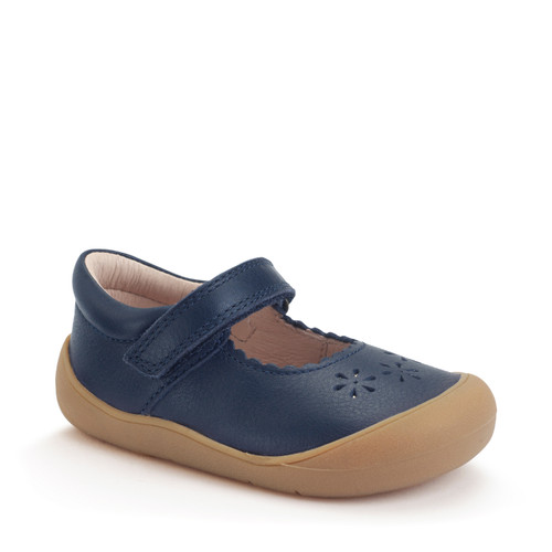 Start-Rite Eva, Navy leather girls rip-tape first walking shoes 0841_9