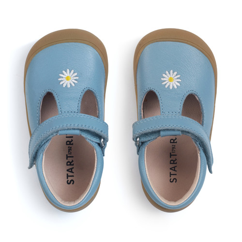 Start-Rite Floret, Cornflower blue leather girls riptape first walking shoes 0840_2