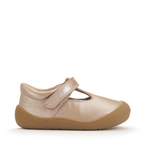 Start-Rite Floret, Taupe pearlised leather girls riptape first walking shoes 0840_5
