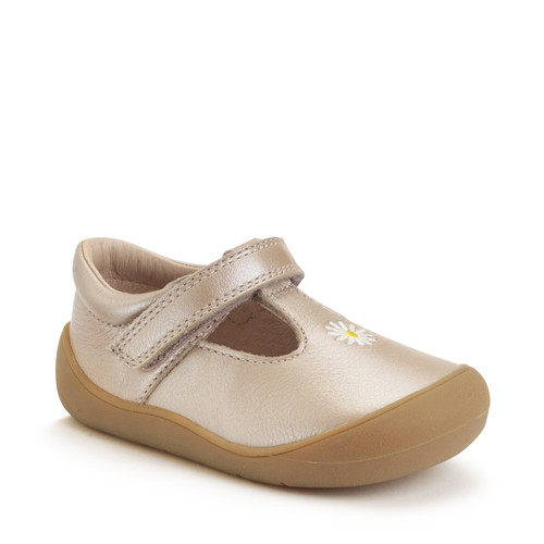 Start-Rite Floret, Taupe pearlised leather girls riptape first walking shoes 0840_5