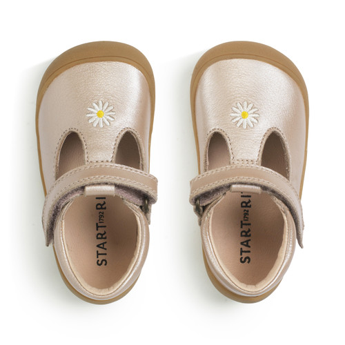 Start-Rite Floret, Taupe pearlised leather girls riptape first walking shoes 0840_5