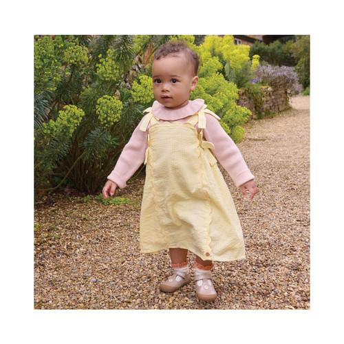 Start-Rite Floret, Taupe pearlised leather girls riptape first walking shoes 0840_5